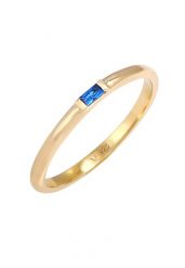 Elli PREMIUM Damy Prostokątna równina z syntetycznym szafirem w 925 r. pozłacanym srebrem próby 925 Sterling Silver. Pierścionki 1 ct Damski. Szare pierścionki damskie Elli PREMIUM, z szafirem, pozłacane. Za 168.99 zł.