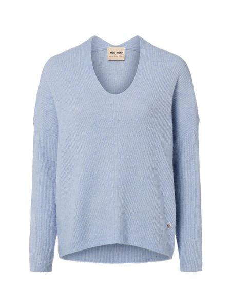 MOS MOSH Sweter z zawartością alpaki - MMThora Kobiety Wełna niebieski, L. Niebieskie swetry klasyczne damskie Mos Mosh, l, z dzianiny, bez kołnierzyka. Za 429.95 zł.