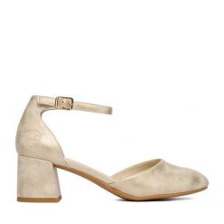 Czółenka Rieker. Żółte czółenka damskie Rieker, bez wzorów, bez obcasa. Za 319.99 zł.