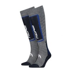 Skarpety HEAD Ski Comfort Kneehigh 2 PARY Mid Grey / Surf The Web. Szare skarpetki damskie HEAD, bez wzorów, z materiału. Za 69.00 zł.
