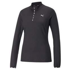 Koszulka z długim rękawem Damska Puma Strong 1/4 Zip Czarny. Czarne bluzki damskie Puma, bez wzorów, bez kołnierzyka. Za 169.15 zł.