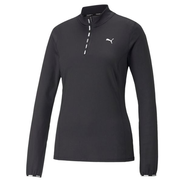 Koszulka z długim rękawem Damska Puma Strong 1/4 Zip Czarny. Czarne bluzki damskie Puma, bez wzorów, bez kołnierzyka. Za 169.15 zł.