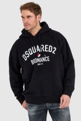 DSQUARED2 Czarna bluza męska bromance slouch hoodie. Czarne bluzy bez kaptura męskie Dsquared2, l. W wyprzedaży za 1,179.99 zł.