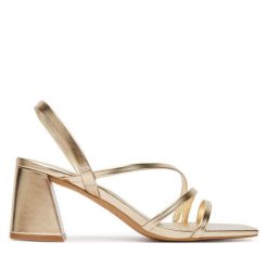 Sandały Aldo. Żółte sandały damskie Aldo, bez wzorów, bez obcasa, na słupku. Za 319.99 zł.