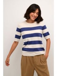 Kaffe Sweter w kolorze kremowo-granatowym rozmiar: XL. Brązowe swetry klasyczne damskie Kaffe, xl, bez kołnierzyka. Za 86.99 zł.