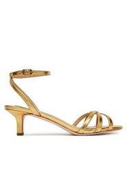 LAUREN RALPH LAUREN Sandały Kendyl 802P10398001 Złoty. Żółte sandały damskie Lauren Ralph Lauren, bez wzorów, ze skóry, bez obcasa, na płaskiej podeszwie. Za 728.99 zł.