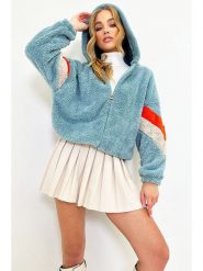 Trend Alacati Bluza w kolorze błękitnym rozmiar: L. Niebieskie bluzy z kapturem damskie Trend Alacati, l. Za 92.21 zł.