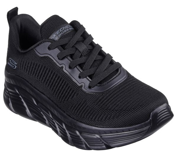 Buty sportowe damskie Skechers Bobs B Flex Hi Fly. Czarne buty sportowe na co dzień damskie Skechers, bez wzorów, z materiału, trekkingowe. Za 318.00 zł.