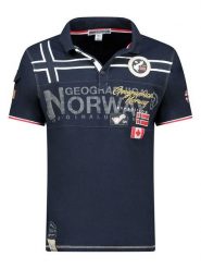 Geographical Norway Koszulka polo "Karadock" w kolorze granatowym rozmiar: M. Niebieskie koszulki polo męskie Geographical Norway, m, bez wzorów, z bawełny, bez ramiączek. Za 87.61 zł.