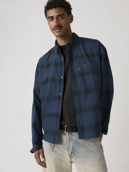 Levi's Koszula - Comfort fit - w kolorze granatowym rozmiar: S. Niebieskie koszule męskie Levi's, s, bez wzorów, z bawełny, bez kołnierzyka, bez ramiączek. Za 144.95 zł.