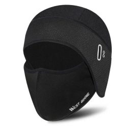 Czapka zimowa balaclava polarowa termiczna wiatroszczelna. Czarne czapki męskie WEST BIKING, na jesień, bez wzorów, z materiału, sportowe. Za 71.60 zł.
