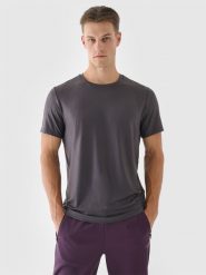 4F Koszulka treningowa regular szybkoschnąca męska - szara XXL. Szare t-shirty sportowe męskie 4f, m, z dzianiny, bez ramiączek, na fitness i siłownię. W wyprzedaży za 79.99 zł.