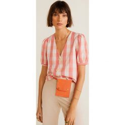 Mango - Top Milky. Czerwone topy damskie Mango, l, bez wzorów, z bawełny, bez kołnierzyka. W wyprzedaży za 49.90 zł.