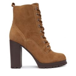Botki Aldo. Brązowe botki damskie Aldo, bez obcasa, na słupku, bez zapięcia. Za 559.99 zł.
