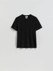 T-shirt regular fit z lyocellem - czarny. Czarne t-shirty męskie Reserved, l, bez wzorów, z bawełny, bez kołnierzyka. Za 99.99 zł.