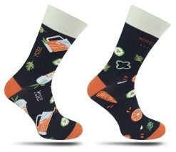 Skarpetki Granatowe w Soki, Koktajle -MORE- Casualowe, Dwie Różne Skarpetki, Męskie, Fit. Niebieskie skarpetki męskie More, bez wzorów, z bawełny. Za 24.90 zł.