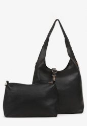 Czarna Torebka Shopperka z Dodatkową Saszetką Fesanesa. Czarne shopper bag damskie Renee, bez wzorów, z jeansu, bez dodatków. Za 119.99 zł.