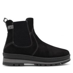 Botki Go Soft. Czarne botki damskie GO SOFT, bez obcasa, na płaskiej podeszwie, bez zapięcia. Za 269.99 zł.