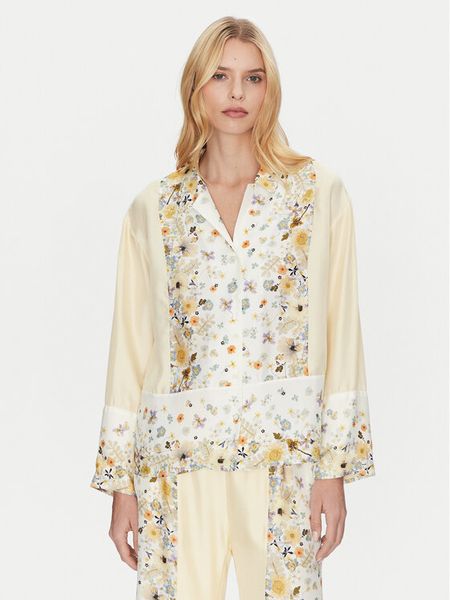 Munthe Koszula Faiza 251101025118 Beżowy Relaxed Fit. Brązowe koszule damskie Munthe, bez wzorów, z jedwabiu, bez kołnierzyka, bez ramiączek. Za 759.99 zł.