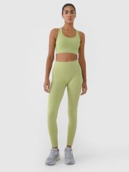 4F Legginsy treningowe bezszwowe damskie - zielone M/L. Zielone legginsy damskie 4f, l, bez wzorów, z dzianiny. W wyprzedaży za 59.99 zł.