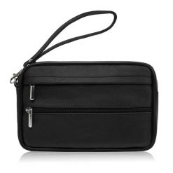 Saszetka męska skórzana do ręki czarna skóra naturalna Abruzzo ABR-15. Czarne saszetki męskie ze skóry. Za 99.99 zł.