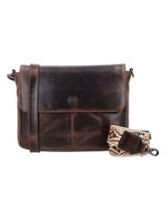 HIDE & STITCHES Skórzana torebka w kolorze brązowym - 24 x 17 x 7 cm rozmiar: onesize. Brązowe torebki klasyczne damskie HIDE & STITCHES, bez wzorów, z materiału, bez dodatków. Za 252.99 zł.