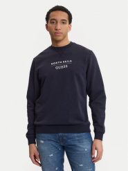 Guess Bluza M6GQ26 K3490 Granatowy Regular Fit. Niebieskie bluzy bez kaptura męskie Guess, m, z bawełny. Za 439.99 zł.