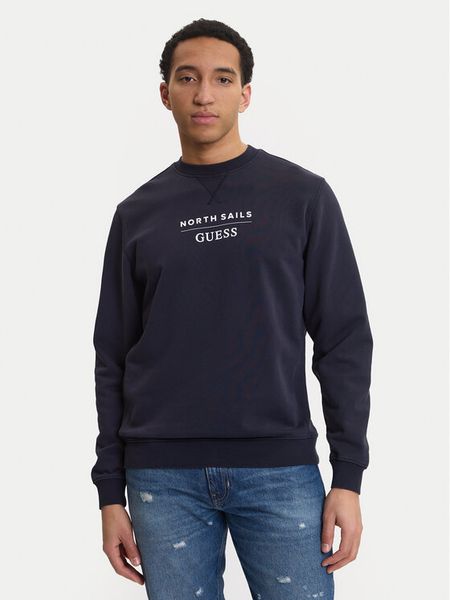 Guess Bluza M6GQ26 K3490 Granatowy Regular Fit. Niebieskie bluzy bez kaptura męskie Guess, m, z bawełny. Za 439.99 zł.