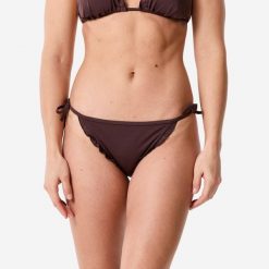Dół kostiumu kąpielowego surfingowego damski Decathlon Sandy Cancan. Brązowe bikini damskie Decathlon, bez wzorów. Za 44.99 zł.