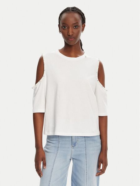 Liu Jo Bluzka WA5183 JS923 11110 Biały Regular Fit. Białe bluzki damskie Liu Jo, m, bez wzorów, z bawełny, bez kołnierzyka, bez ramiączek. Za 199.99 zł.