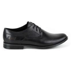 Joker Buty męskie wizytowe skórzane 328J czarne. Czarne buty wizytowe męskie z jeansu, bez zapięcia. Za 351.82 zł.