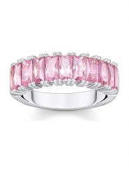 Thomas Sabo Srebrny pierścionek z kryształami rozmiar: 52. Szare pierścionki damskie thomas sabo, z kryształem, srebrne. Za 251.45 zł.