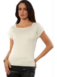 Creation L Koszulka w kolorze kremowym rozmiar: 44. Brązowe t-shirty damskie creation L, l, bez wzorów, bez kołnierzyka. Za 64.45 zł.