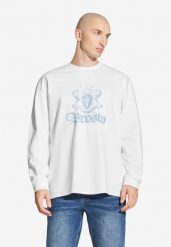 Koszulka sportowa męska Prosto Crest z długim rękawem. Białe t-shirty sportowe męskie Prosto., m, z bawełny, bez ramiączek. Za 76.99 zł.