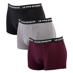 Bokserki majtki męskie Le Coq Sportif 3 Pak. Czarne bokserki męskie Le Coq Sportif, bez wzorów, z bawełny. Za 45.00 zł.