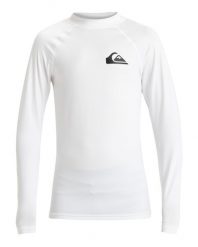 Koszulka surfingowa z długim rękawem dla Chłopców EVERYDAY UPF 50. Białe koszulki męskie z długim rękawem Quiksilver, z elastanu. Za 129.99 zł.