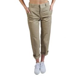 Spodnie Dickies Model 874 Work Pant Rec Kolor Beżowy. Brązowe spodnie materiałowe damskie Dickies, bez wzorów, z tkaniny. Za 200.70 zł.