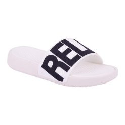 Klapki damskie Coqui Speedy. Białe klapki damskie Coqui, bez wzorów, z materiału, bez obcasa. Za 52.99 zł.