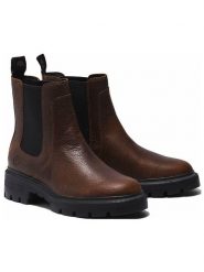 Timberland Skórzane sztyblety "Cortina Valley" w kolorze brązowym rozmiar: 39,5. Brązowe botki damskie Timberland, sportowe, bez obcasa, bez zapięcia. Za 439.24 zł.