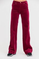 7 FOR ALL MANKIND Bordowe damskie spodnie Modern Dojo Velvet, Rozmiar 27. Czerwone spodnie materiałowe damskie 7 FOR ALL MANKIND, bez wzorów. W wyprzedaży za 599.99 zł.