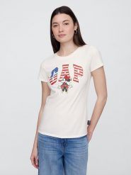 GAP Koszulka w kolorze kremowym rozmiar: XL. Brązowe bluzki damskie GAP, xl, bez wzorów, bez kołnierzyka, bez ramiączek. Za 96.60 zł.