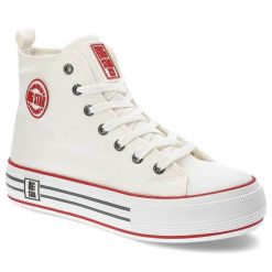 Białe Trampki Big Star Damskie Stylowe Buty. Białe trampki i tenisówki damskie Big Star, bez wzorów, z materiału. Za 149.00 zł.