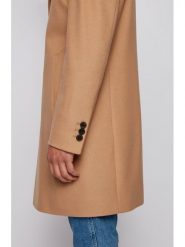 Boss Płaszcz wełniany Nye2 50438689 Beżowy Slim Fit. Brązowe płaszcze męskie Boss, na zimę, m, bez wzorów, z wełny. Za 2,469.00 zł.