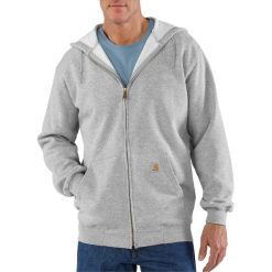 Bluza z kapturem męska Carhartt Zip Hooded Sweatshirt. Szare bluzy z kapturem męskie Carhartt, m. Za 277.99 zł.