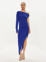 NORMA KAMALI Sukienka koktajlowa KK1243PLC43805 Niebieski Slim Fit. Niebieskie sukienki damskie NORMA KAMALI, xxs, bez wzorów, z syntetyku, wizytowe, bez kołnierzyka, bez ramiączek. Za 1,149.00 zł.