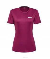 Koszulka tenisowa Diadora SS T-shirt. Czerwone t-shirty damskie Diadora, m, bez wzorów, z materiału, bez kołnierzyka. Za 79.00 zł.