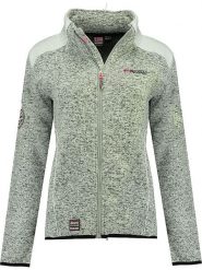 Geographical Norway Kurtka polarowa "Tourbillone" w kolorze szaro-białym rozmiar: XL. Szare kurtki damskie Geographical Norway, xl, bez wzorów, z polaru, bez kaptura. Za 139.20 zł.