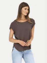 ONLY Bluzka Vic 15142784 Brązowy Regular Fit. Brązowe bluzki damskie Only, bez wzorów, z syntetyku, bez ramiączek. Za 79.99 zł.