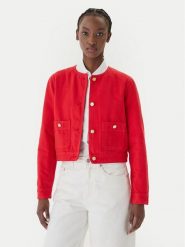 Tommy Hilfiger Kurtka jeansowa WW0WW48591 Pomarańczowy Regular Fit. Brązowe kurtki damskie Tommy Hilfiger, bez wzorów, z bawełny, bez kaptura. Za 629.99 zł.