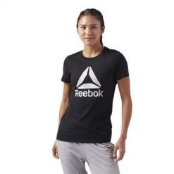 Koszulka sportowa damska Reebok CE4489. Czarne bluzki sportowe damskie Reebok, s, z dresówki, bez kołnierzyka, bez ramiączek. Za 133.00 zł.